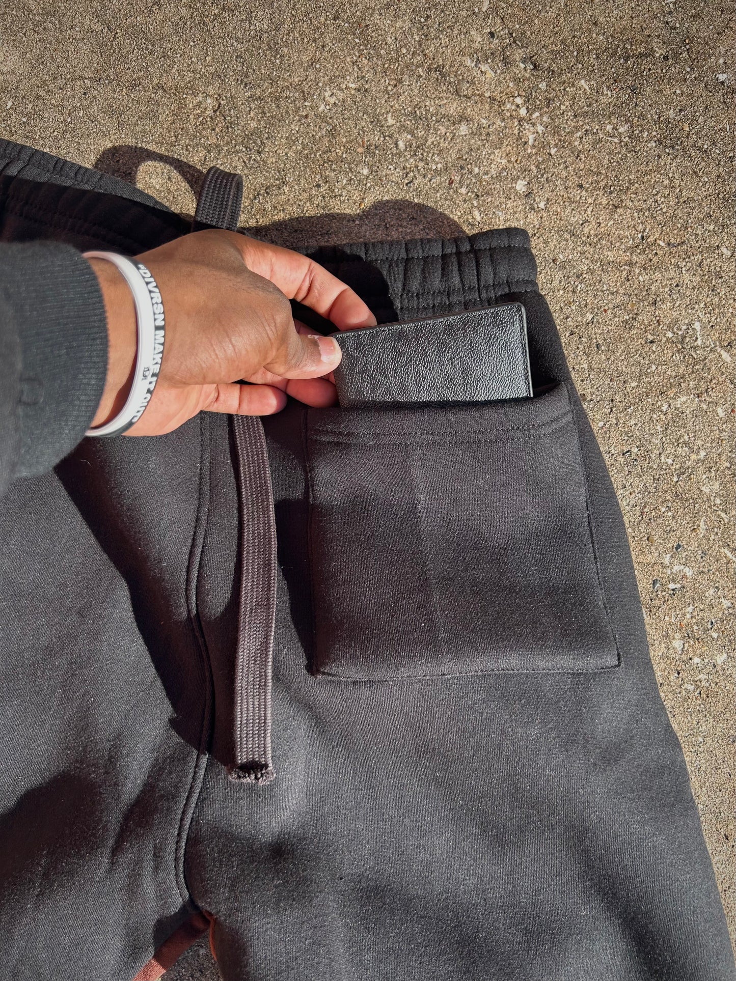 BLACK 3HA STACKED FLARED SWEATPANTS