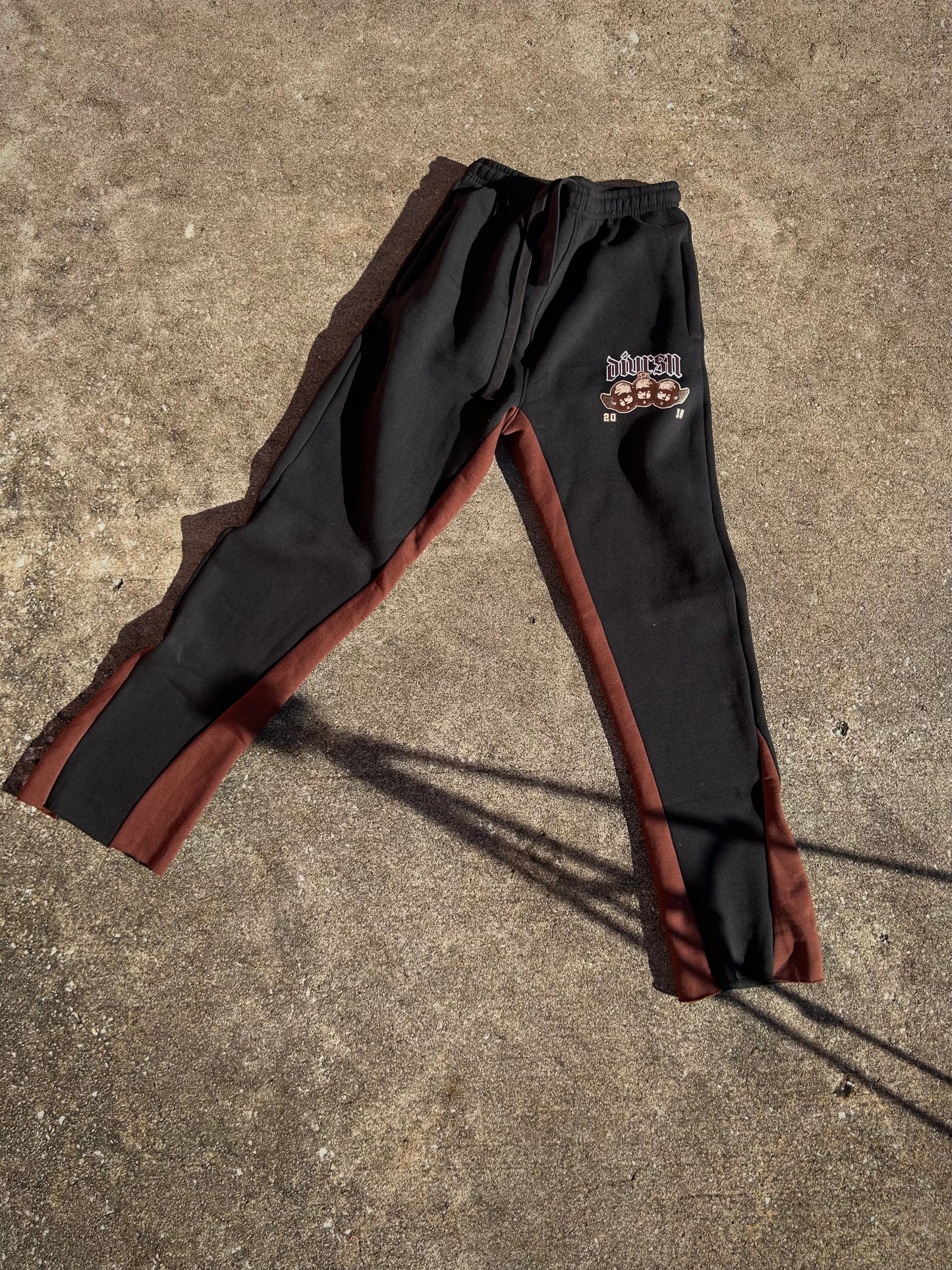 BLACK 3HA STACKED FLARED SWEATPANTS