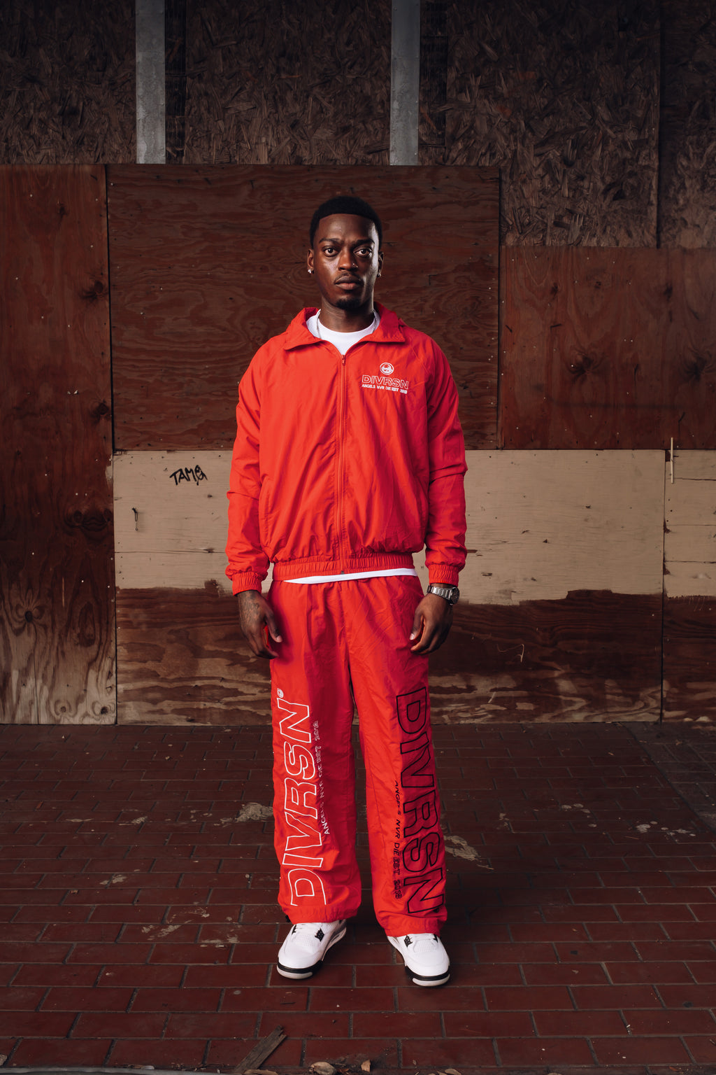 "AND" RED NYLON PANTS