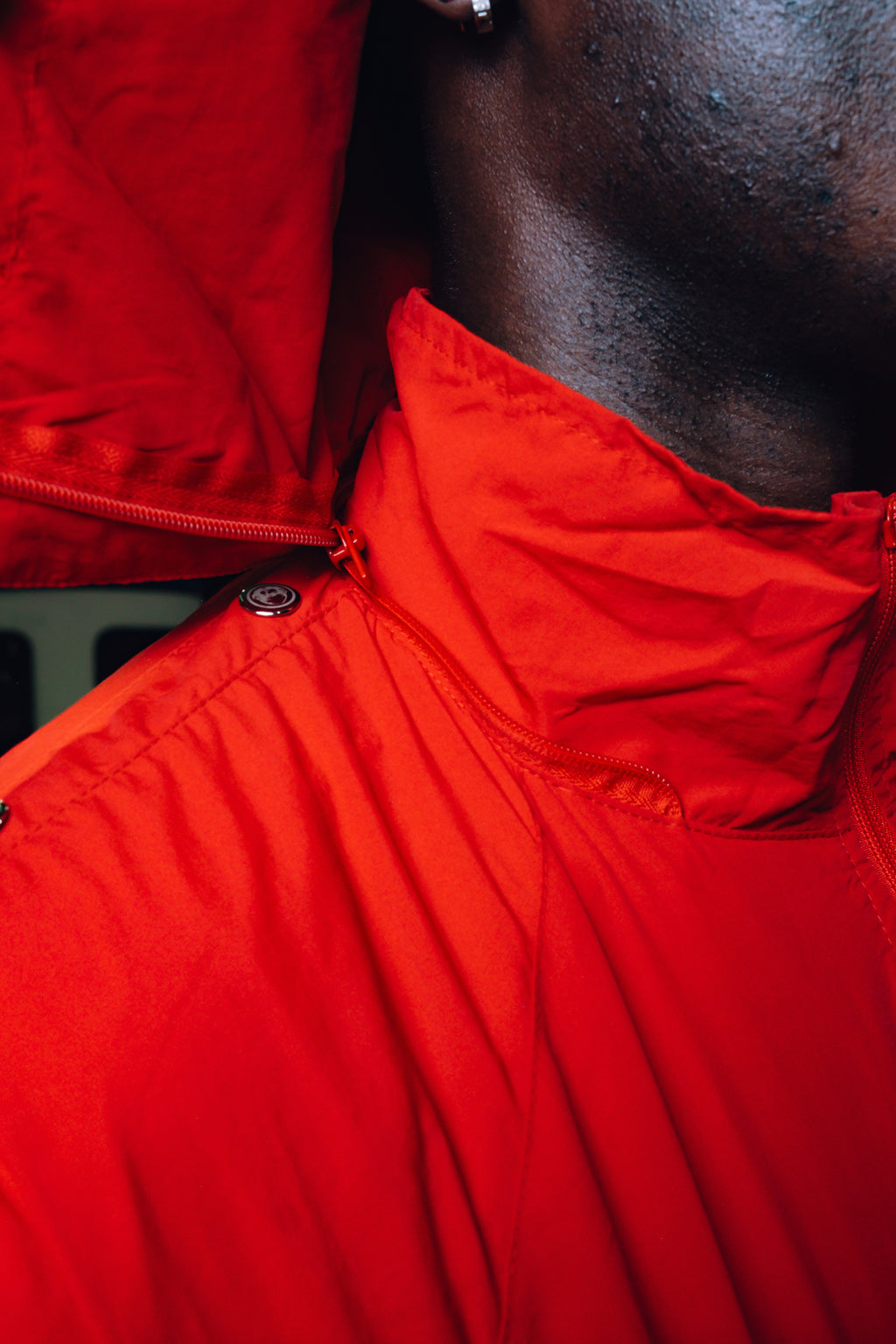 "AND" RED NYLON JACKET